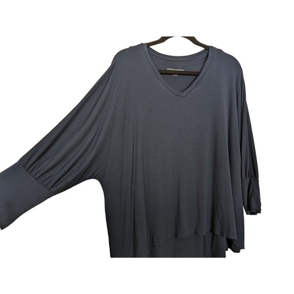 SOFT‎ SURROUNDINGS Stretch jersey Layered Indeevar Tunic blue Bohemian Top Small - Picture 6 of 10